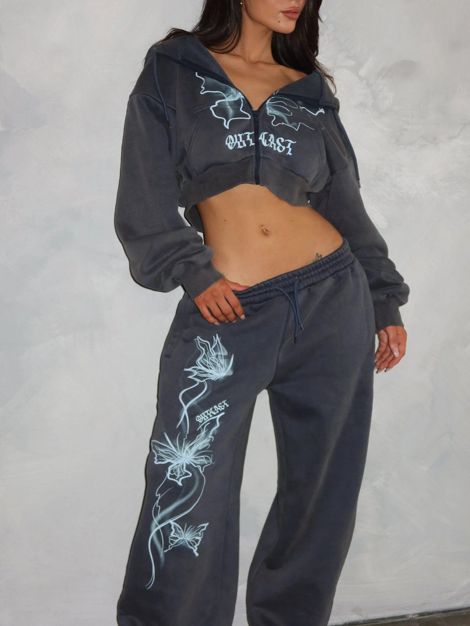 NYA CROPPED HOODIE VINTAGE NAVY - Image 6