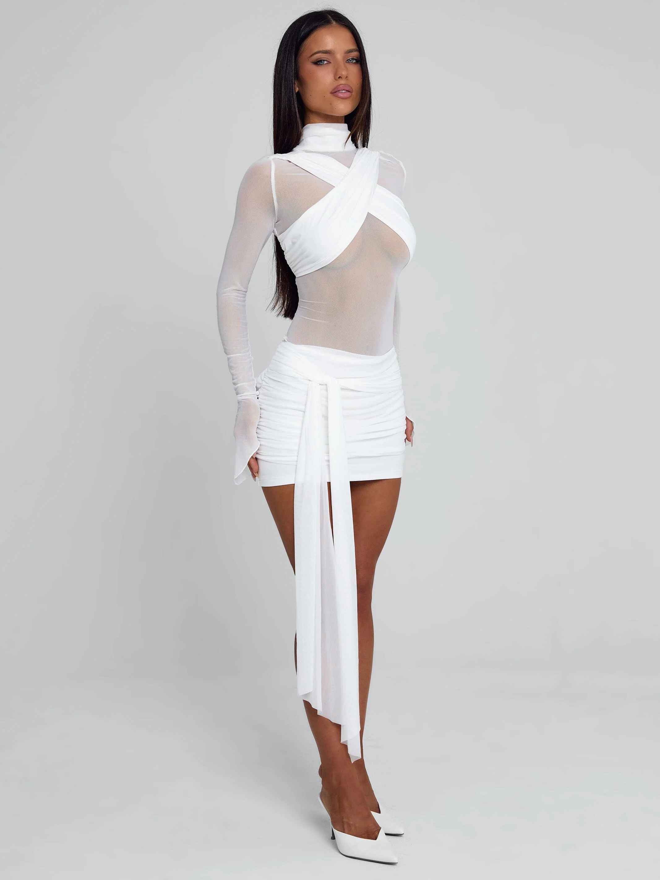 OLYRA MINI DRESS WHITE - Image 4