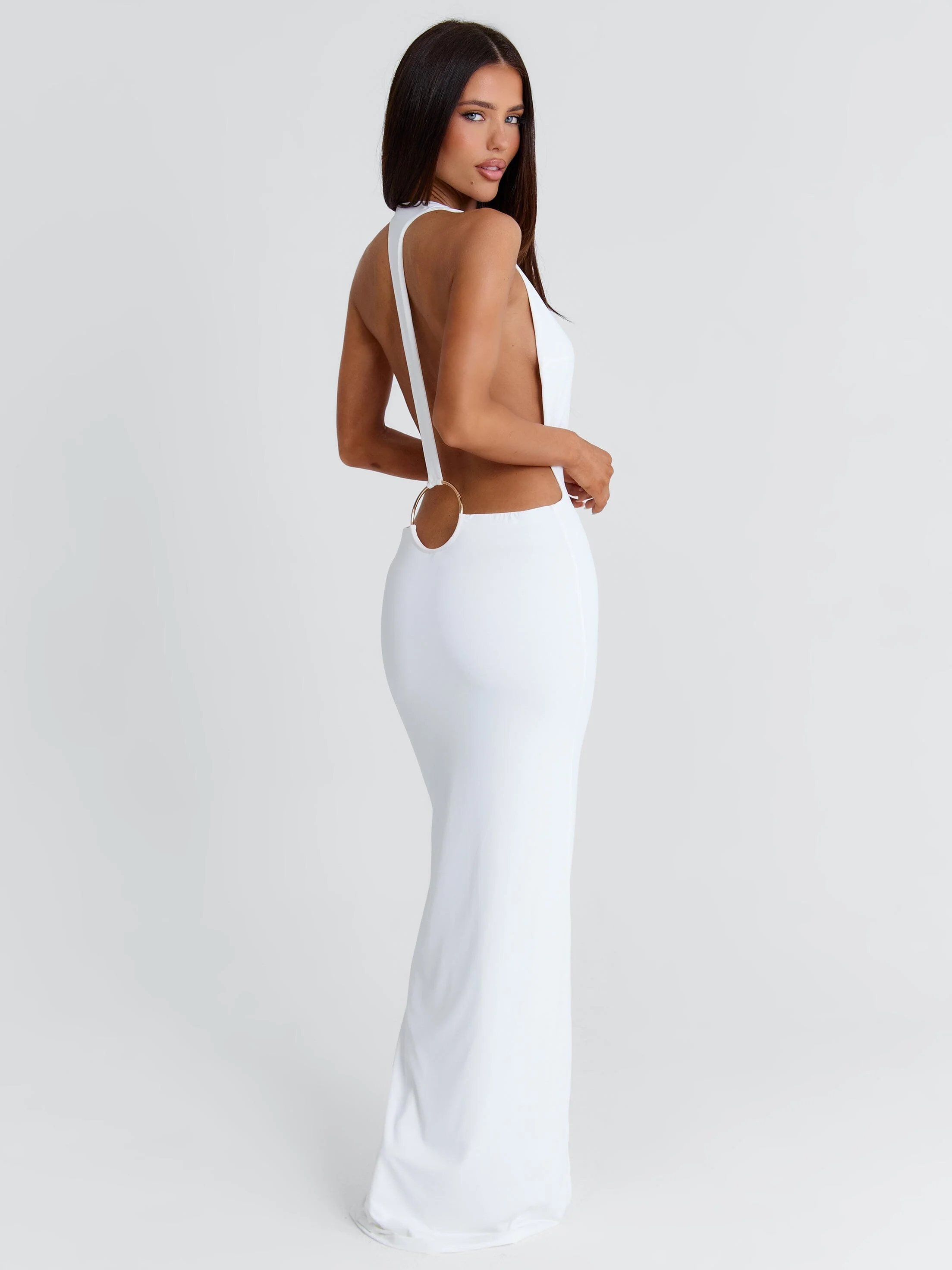 ORGIAN MAXI DRESS WHITE