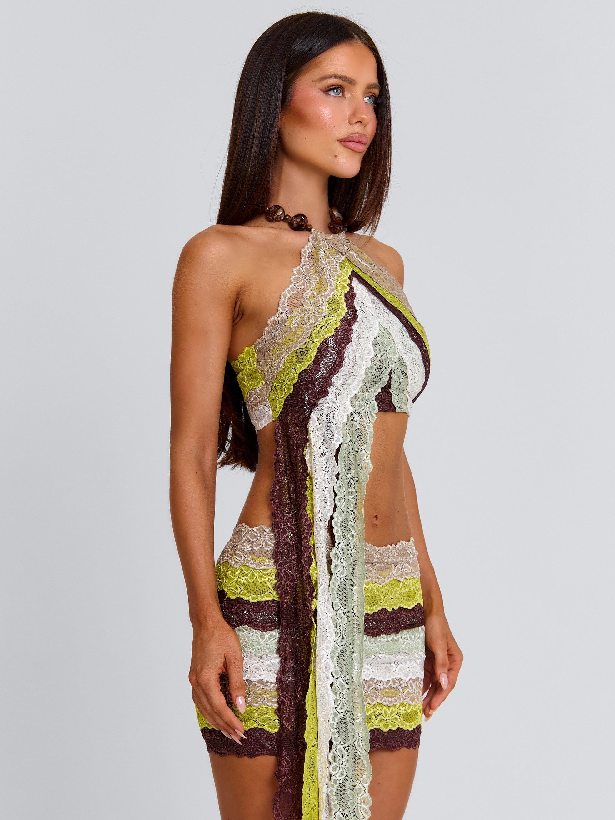 OSLO MINI SKIRT GREEN STRIPE - Image 3