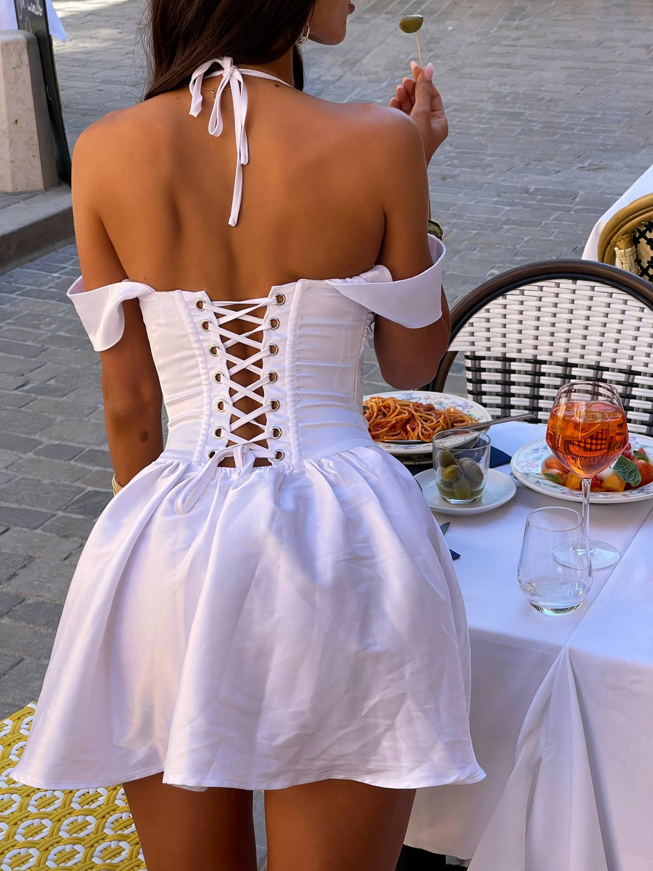 PORSHA MINI DRESS WHITE - Image 3
