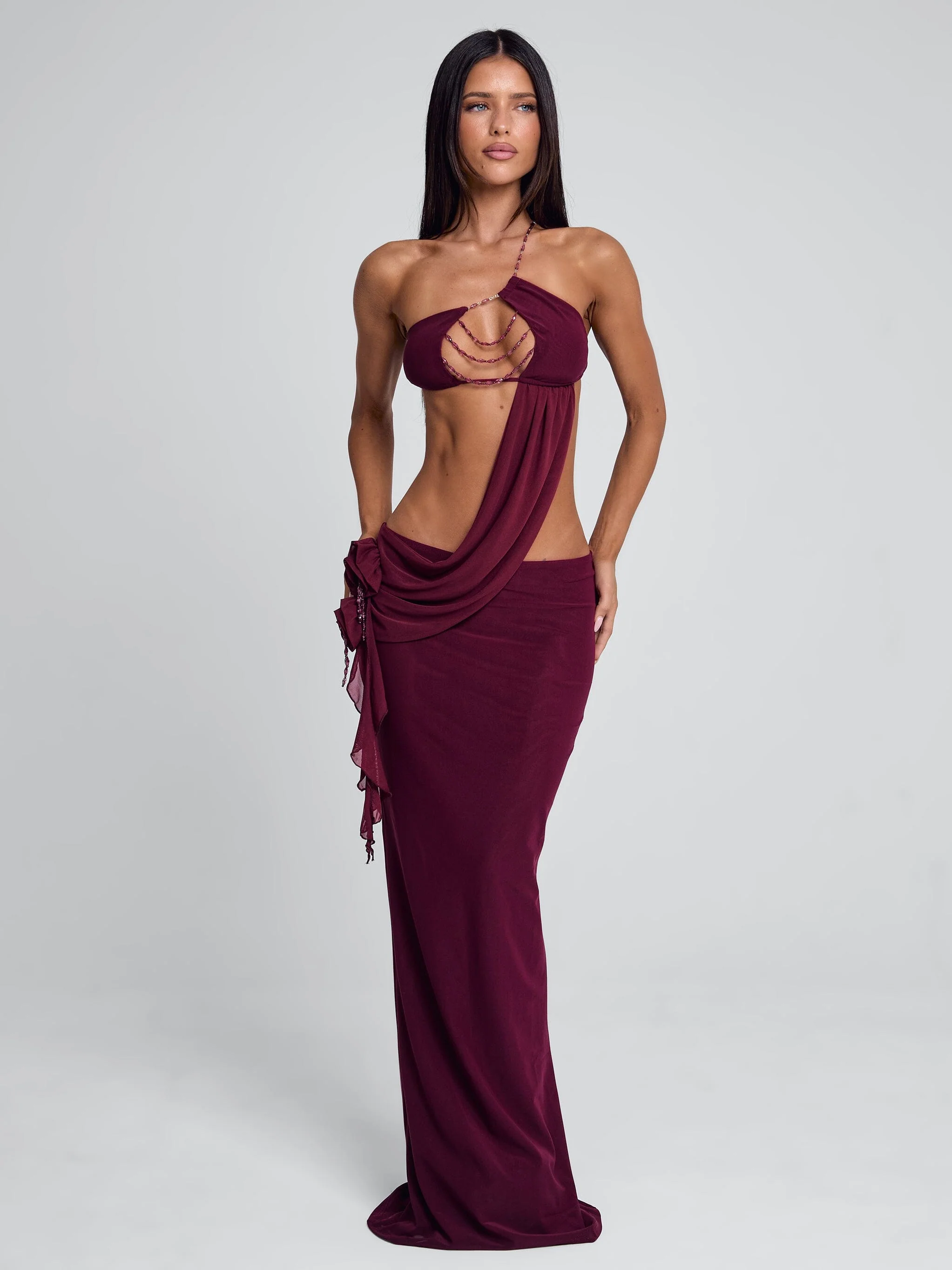 RAER MAXI DRESS BURGUNDY - Image 2