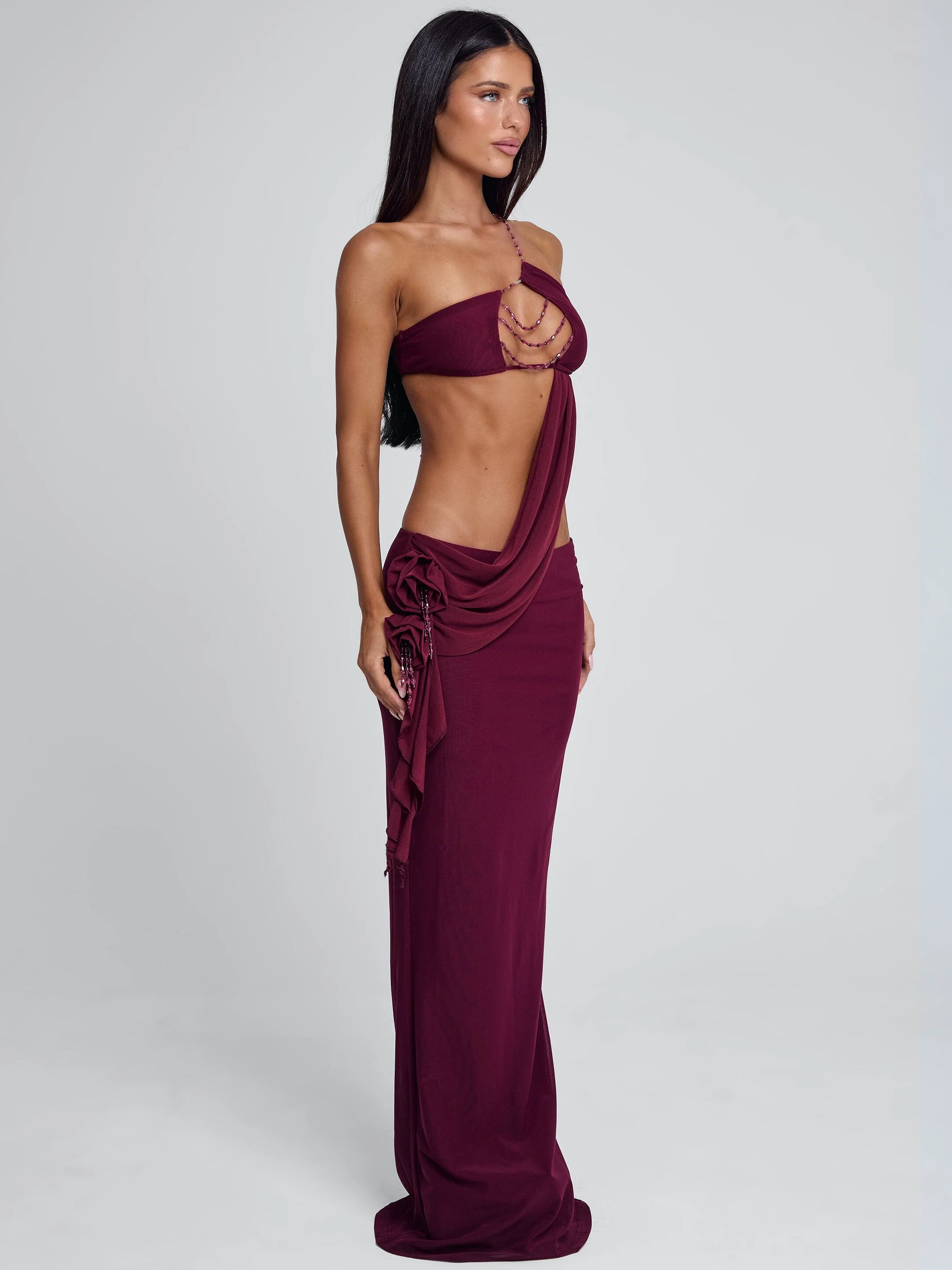 RAER MAXI DRESS BURGUNDY - Image 6