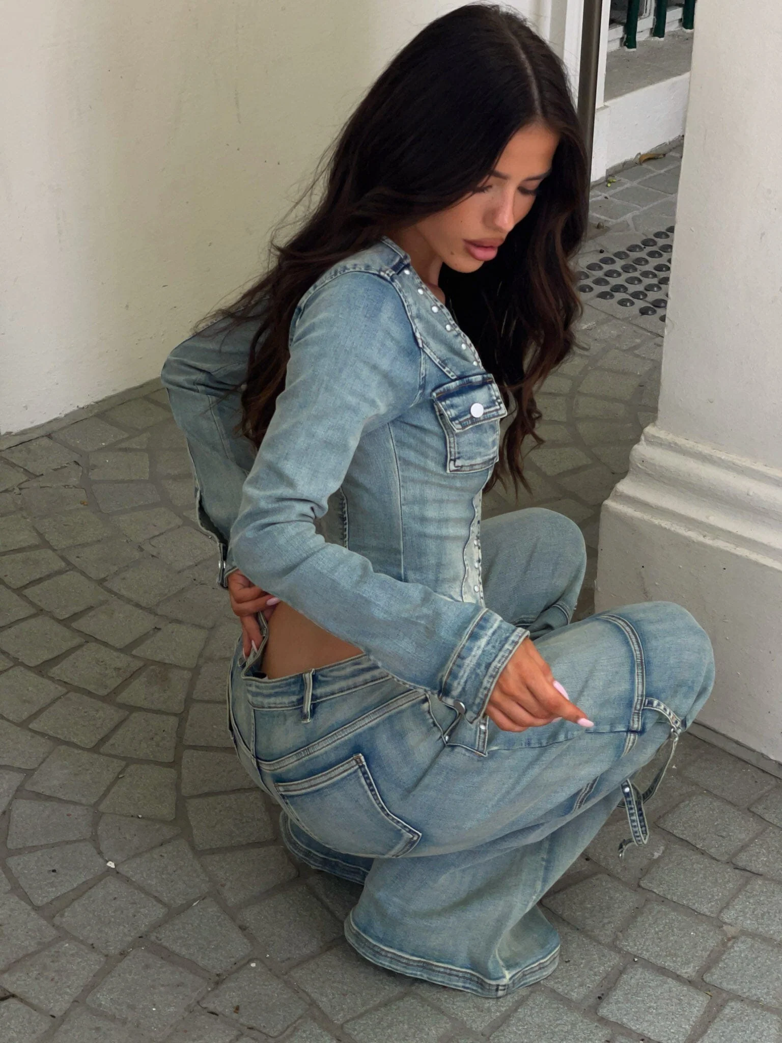 RANDI LONG SLEEVE TOP DENIM - Image 4