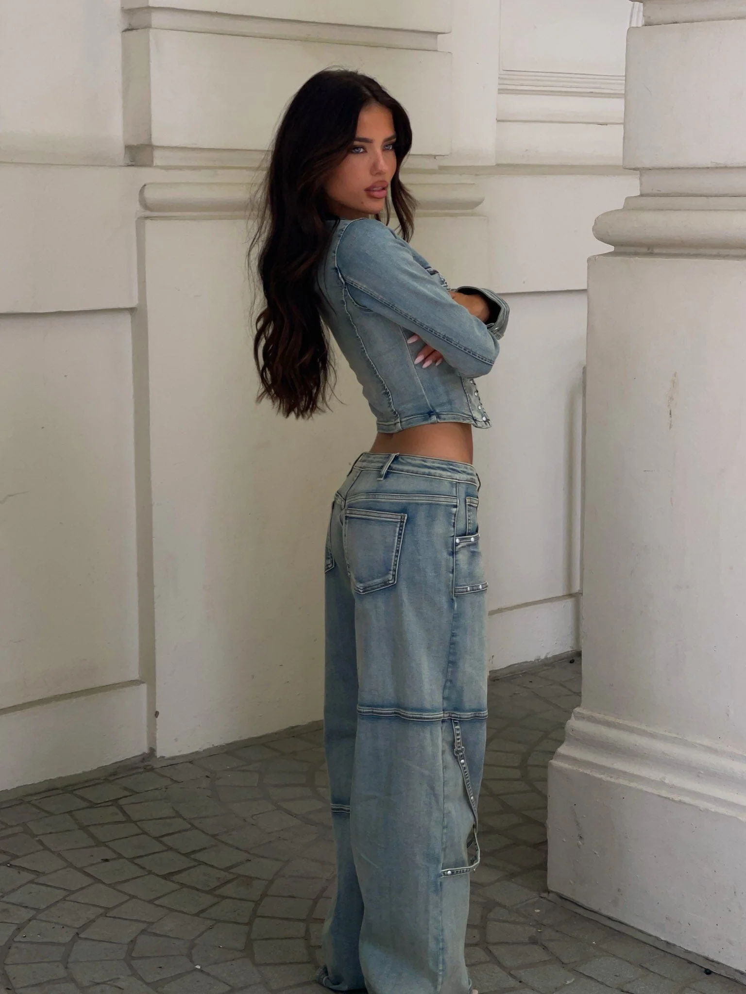RANDI LONG SLEEVE TOP DENIM - Image 5