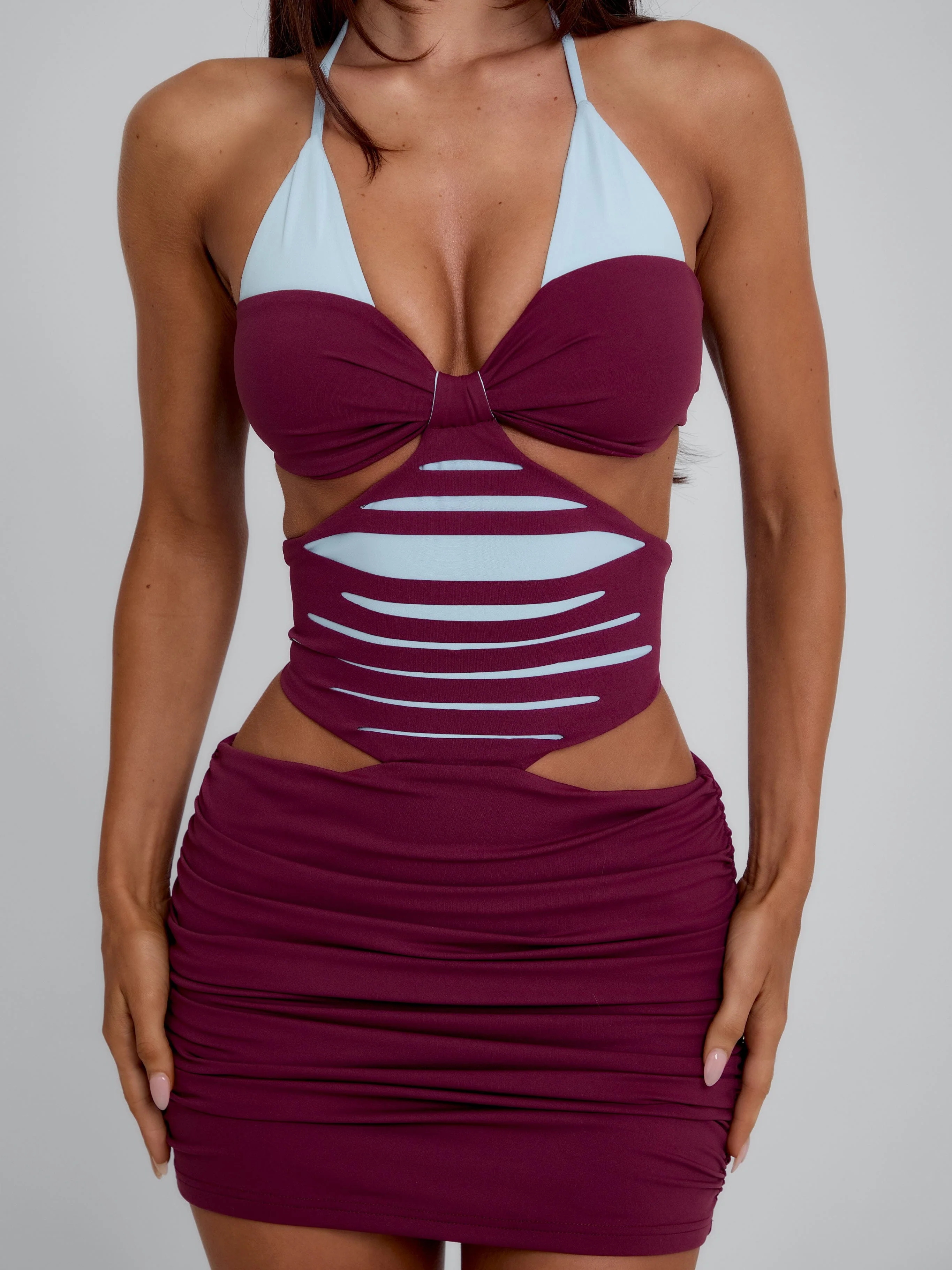 ROWENA MINI DRESS WINE - Image 5