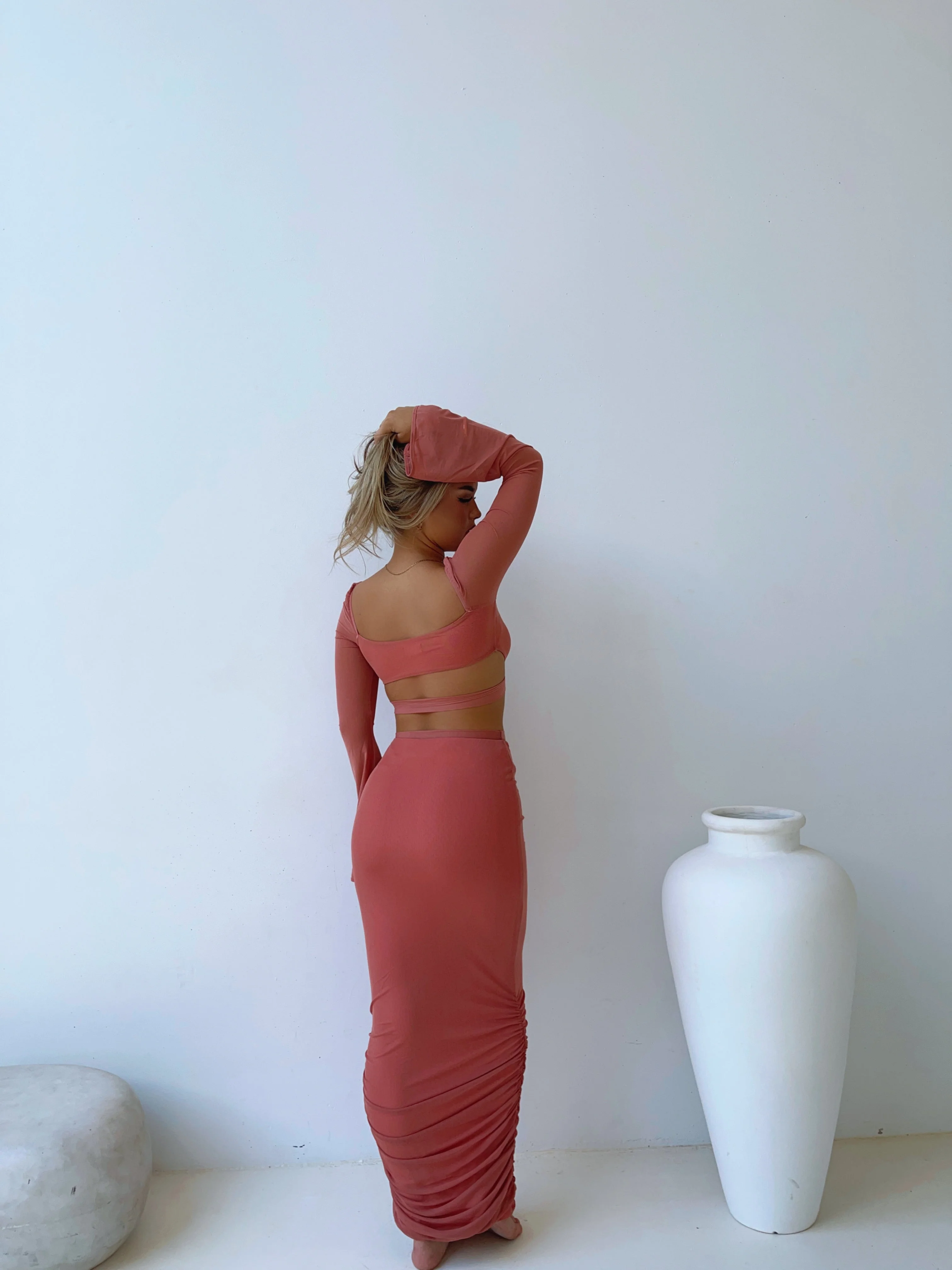 SELENE MAXI SKIRT PINK - Image 3