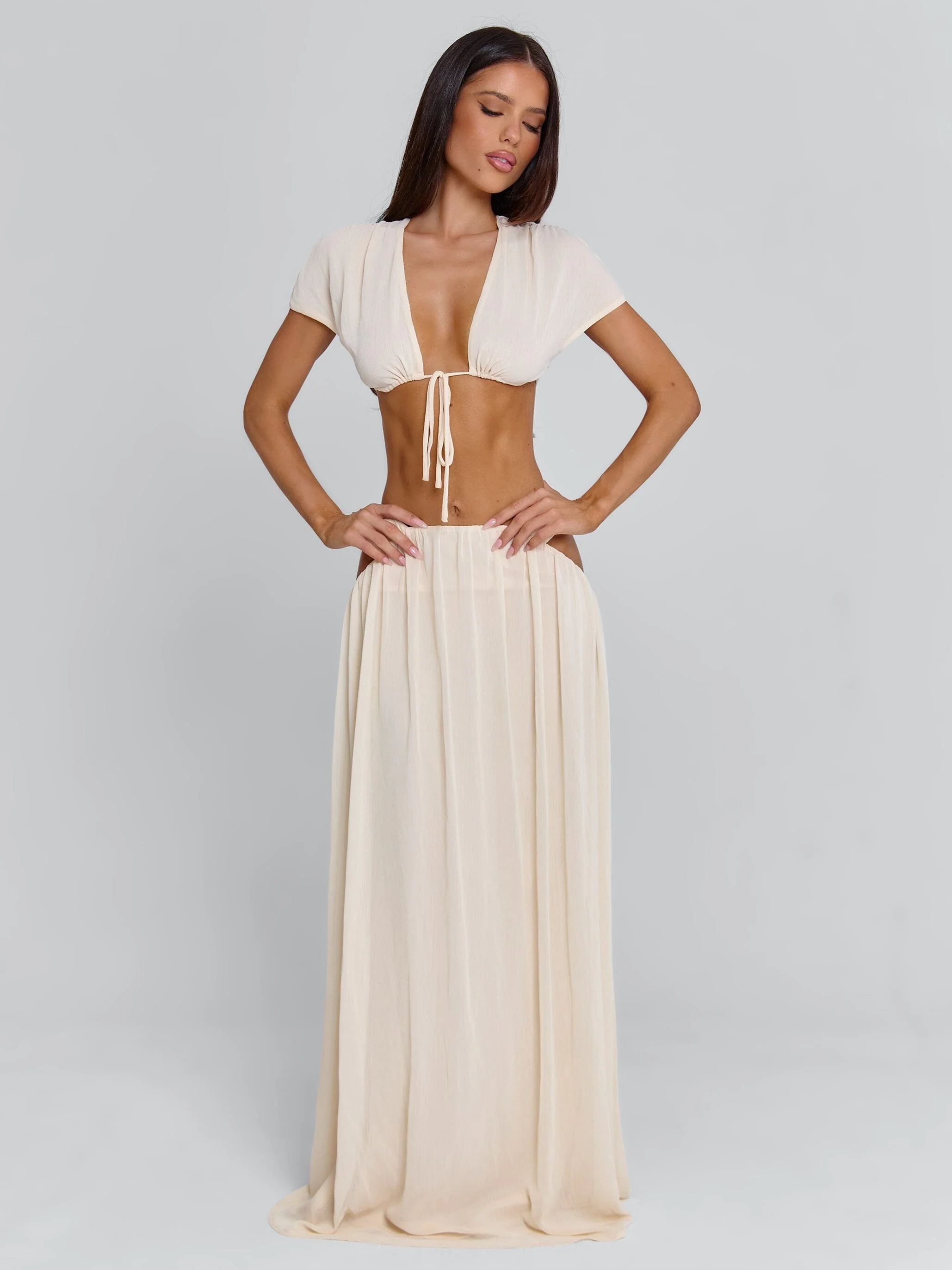 SOLEIA MAXI SKIRT CREAM - Image 6