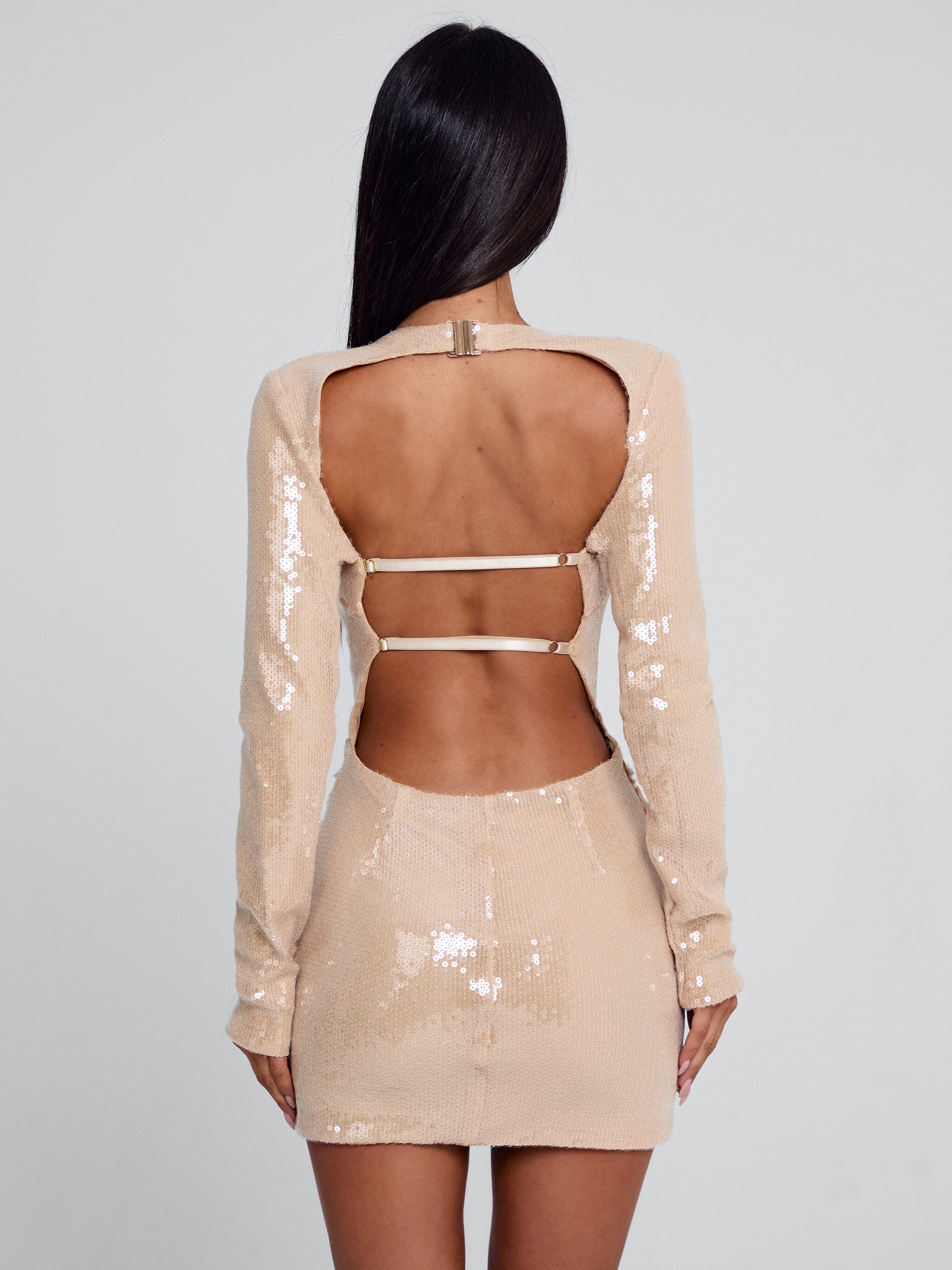 SOLENZA MINI DRESS BEIGE - Image 5