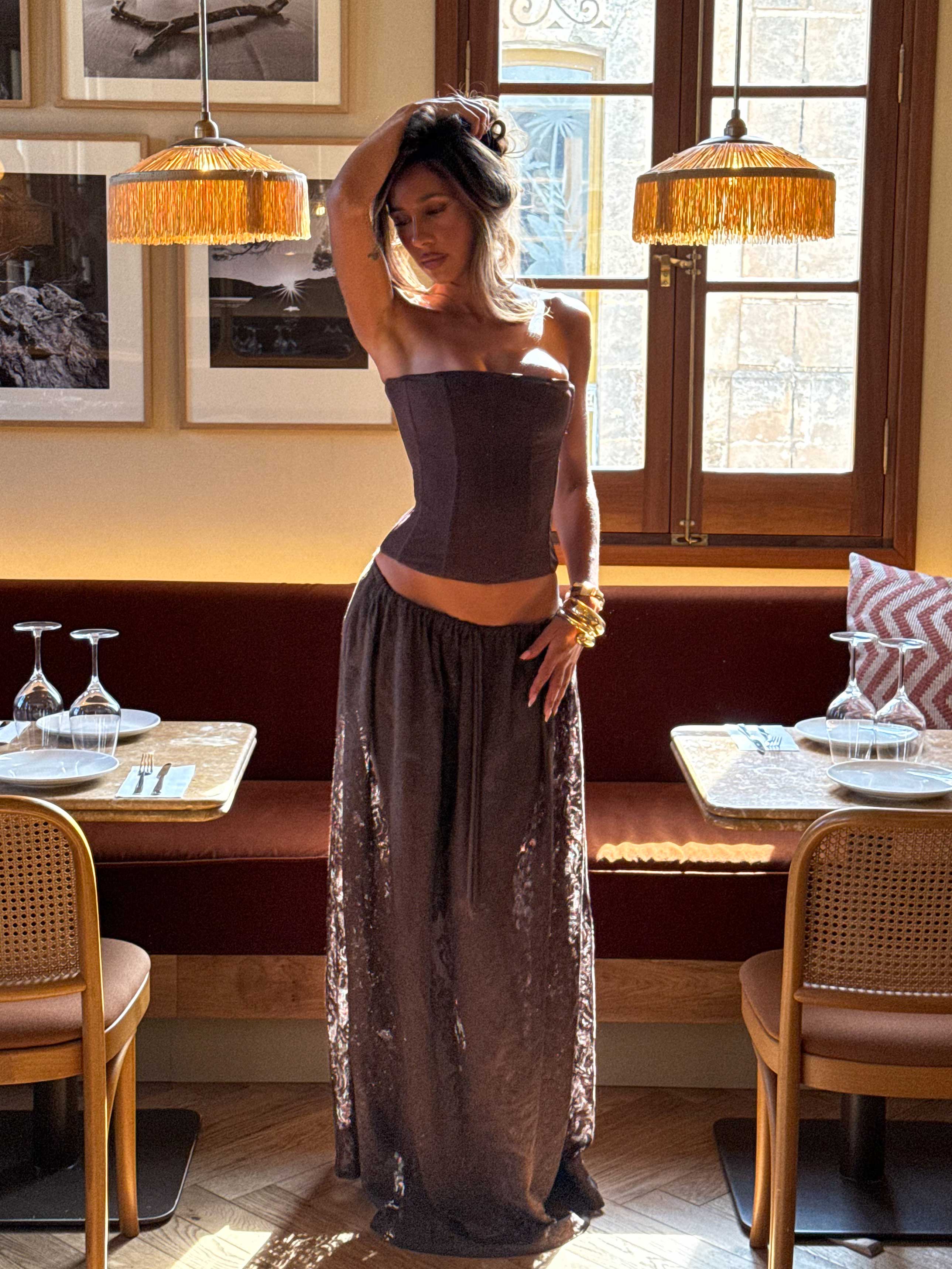 SOREN MAXI SKIRT CHOCOLATE - Image 3