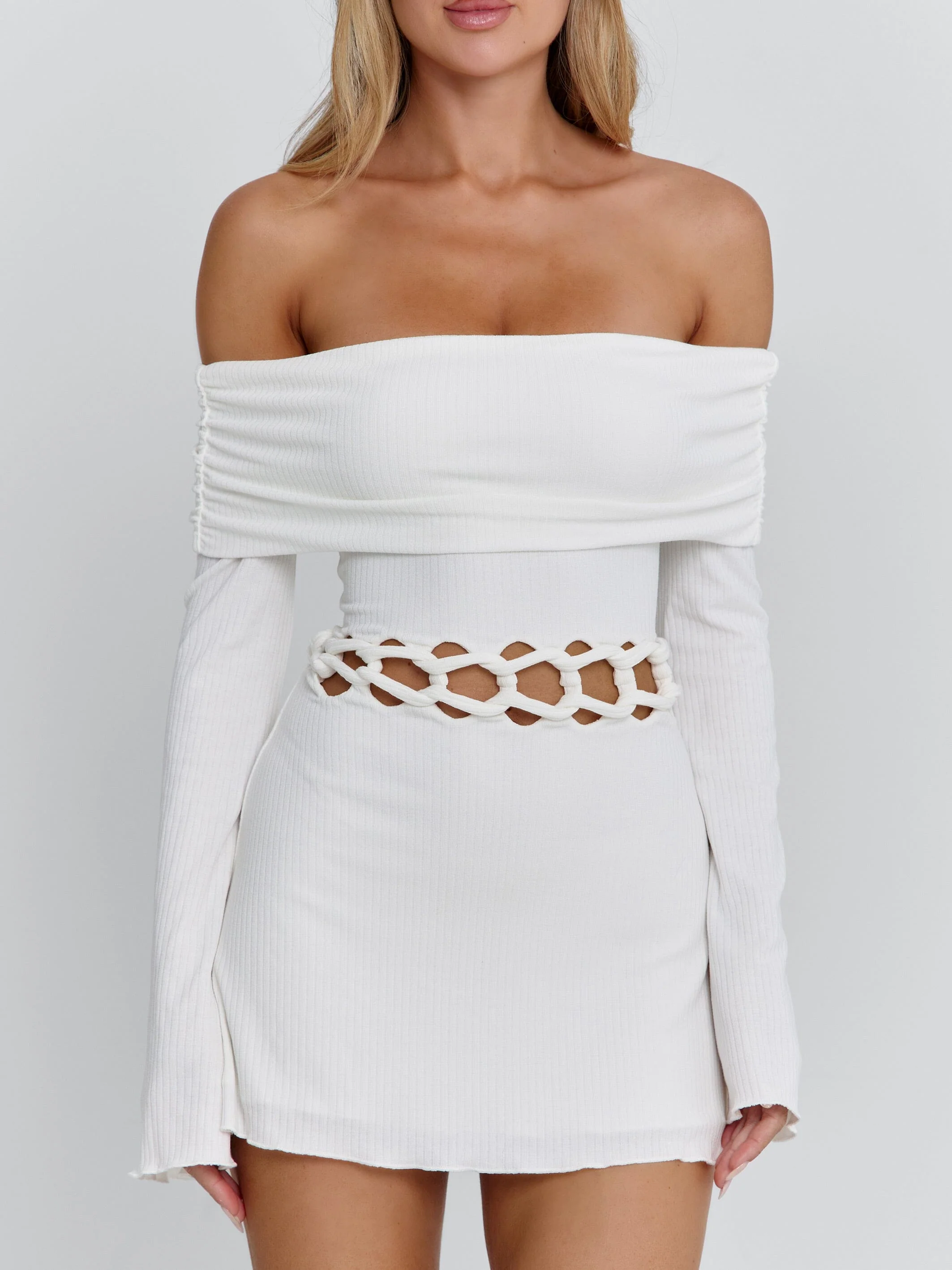 SYLVAINE MINI DRESS WHITE - Image 4