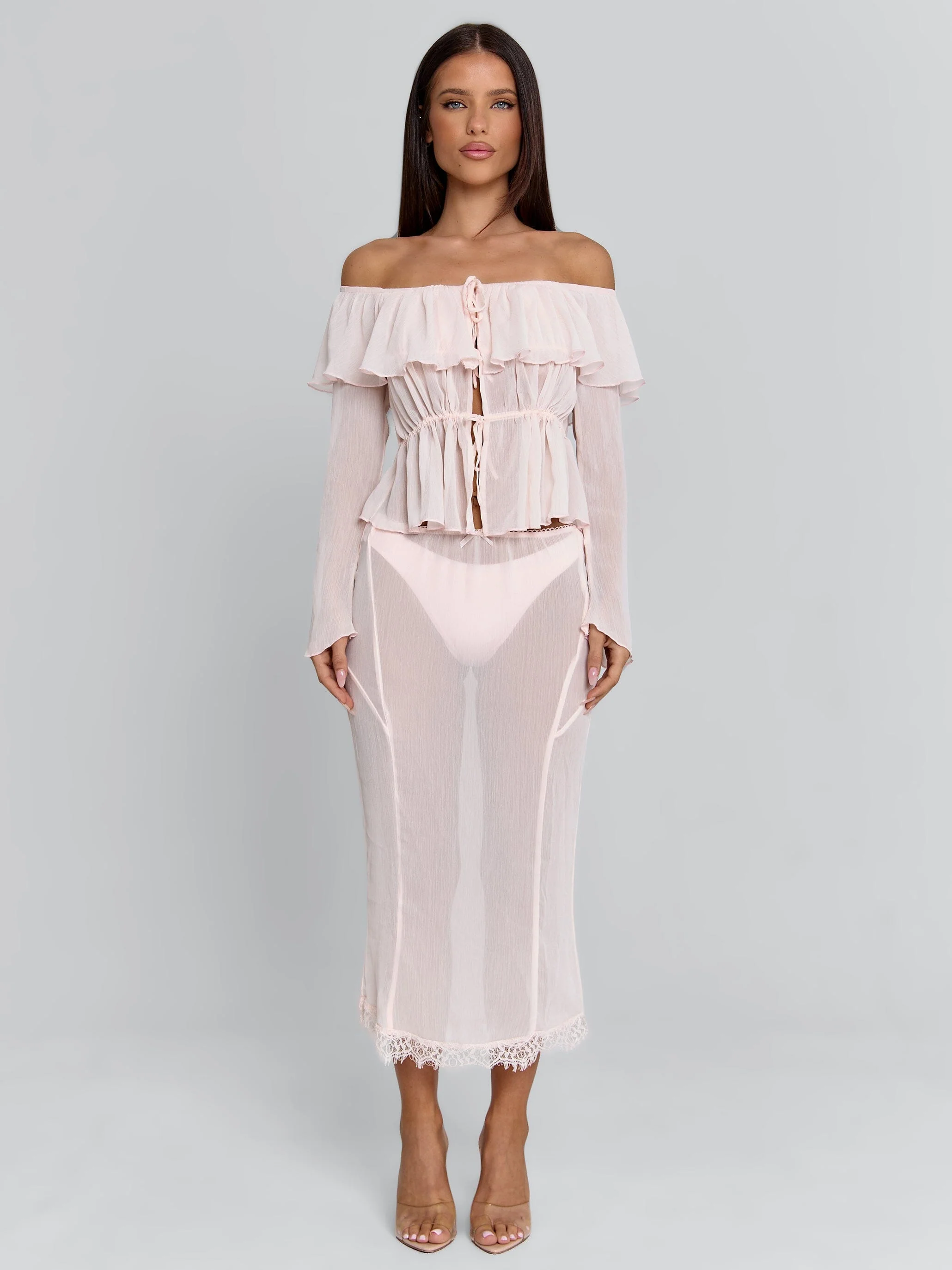 TARAYA MIDI SKIRT PINK - Image 3
