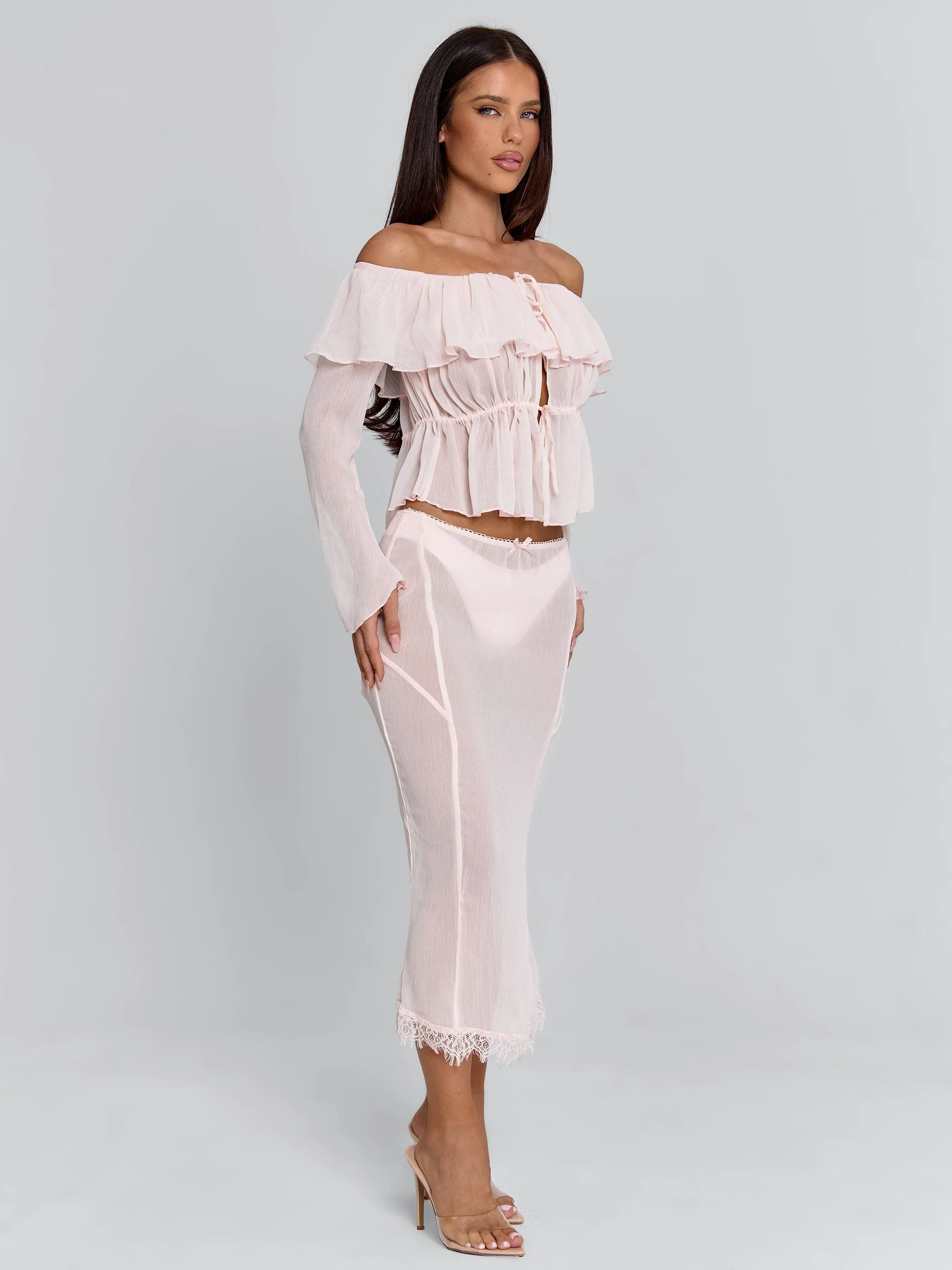 TARAYA MIDI SKIRT PINK - Image 5