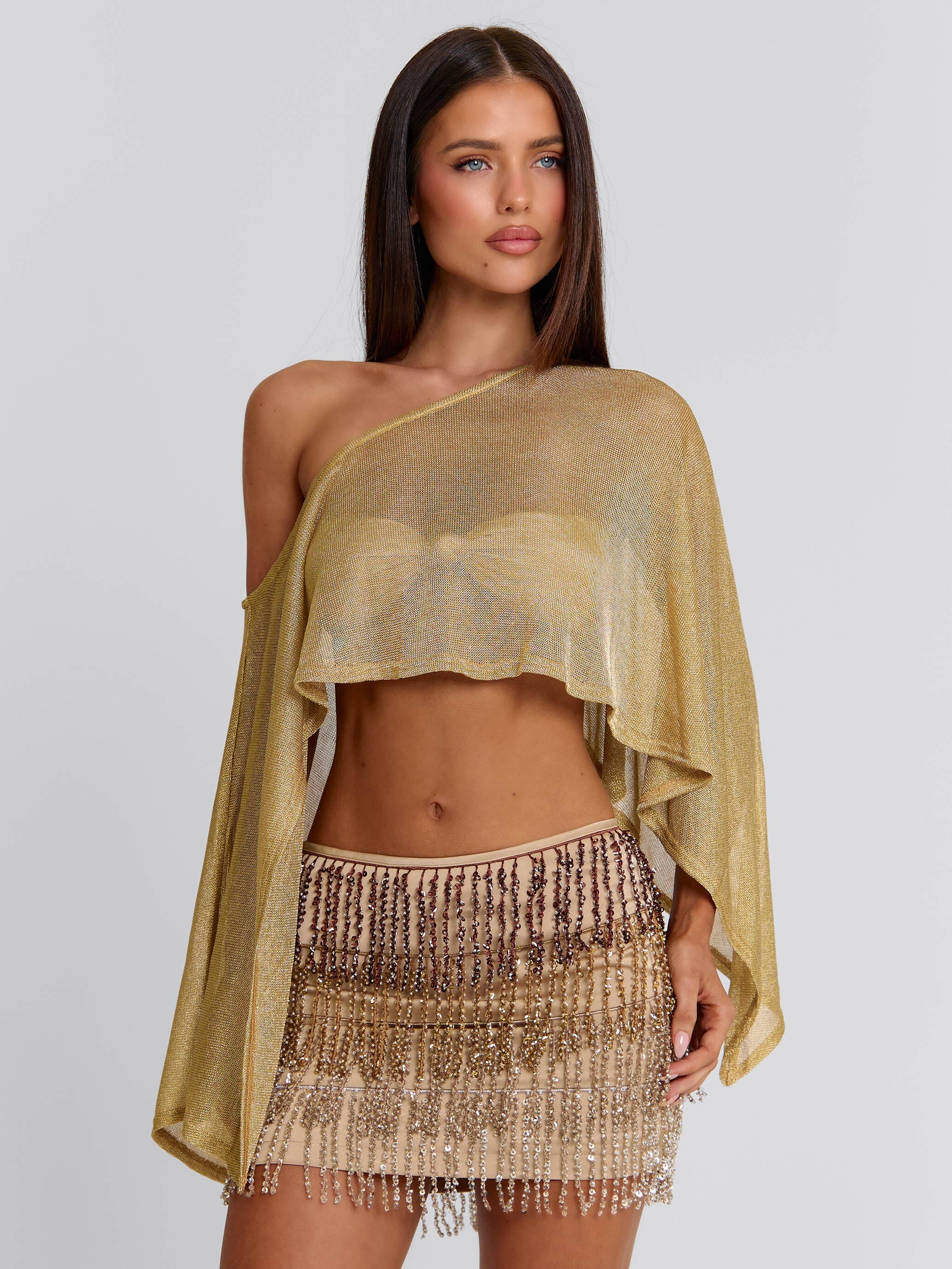 VALINA MINI SKIRT GOLD - Image 3