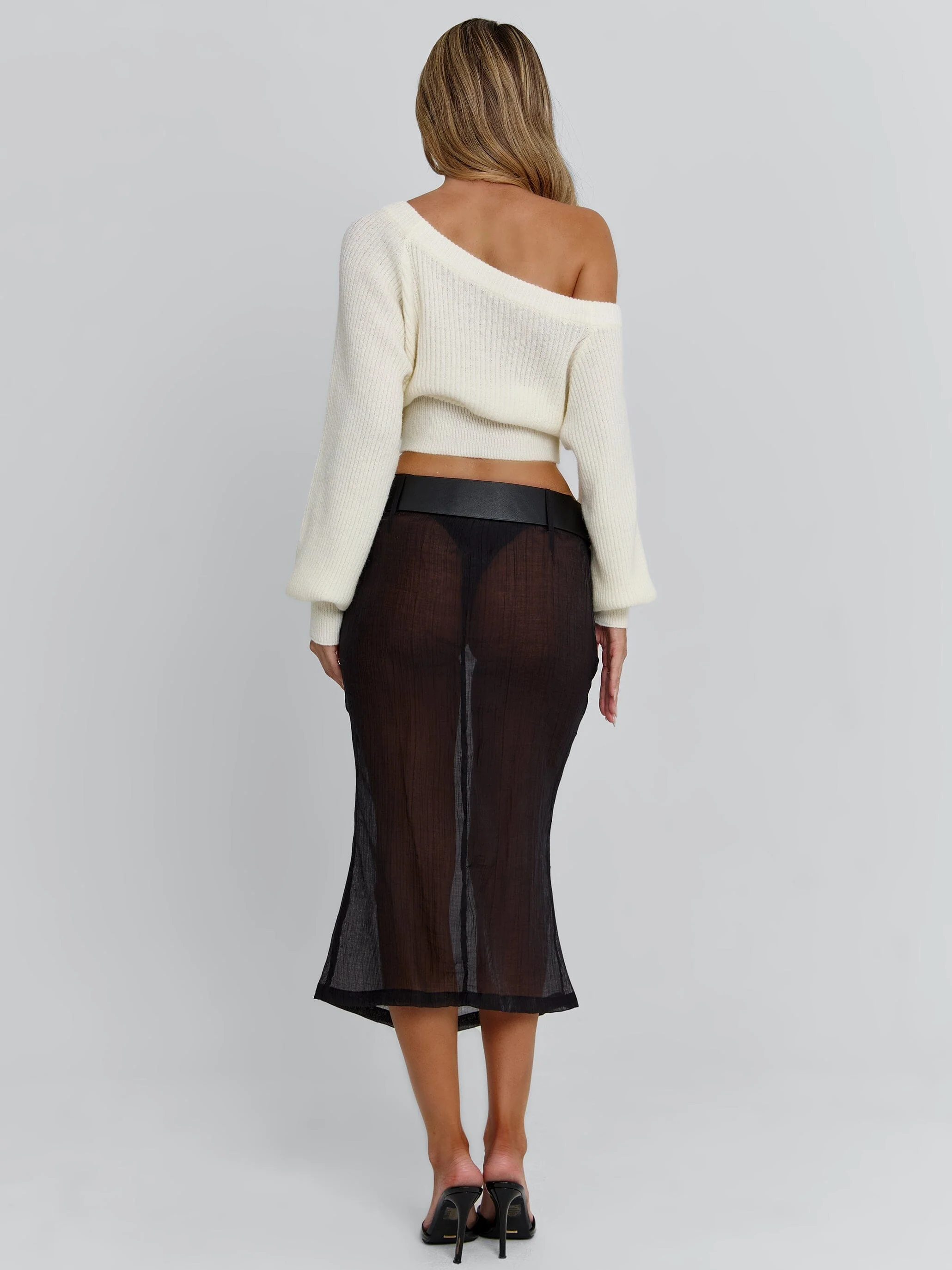 VELANA MIDI SKIRT BLACK - Image 5