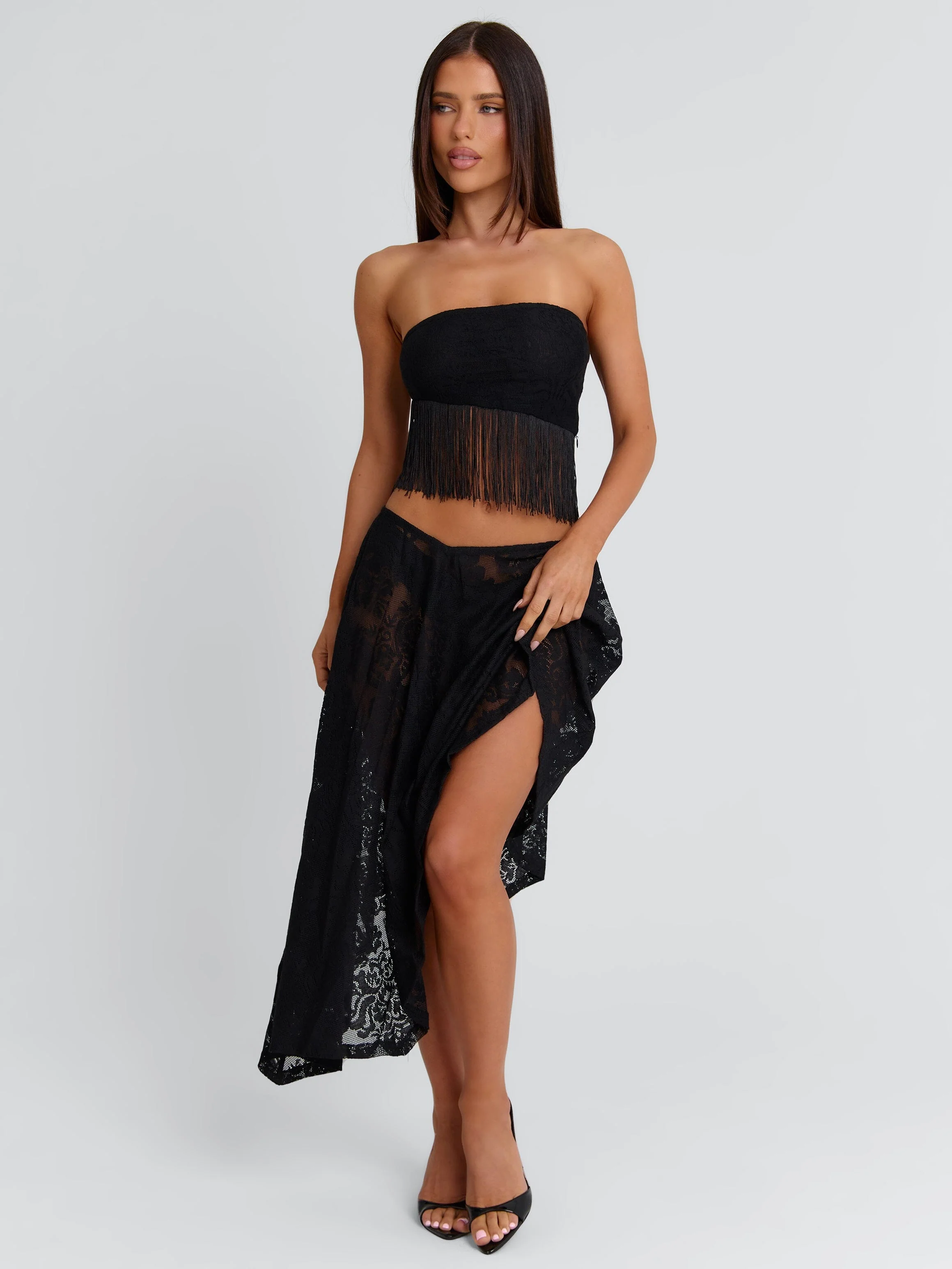 XIMENA MIDI SKIRT BLACK - Image 6