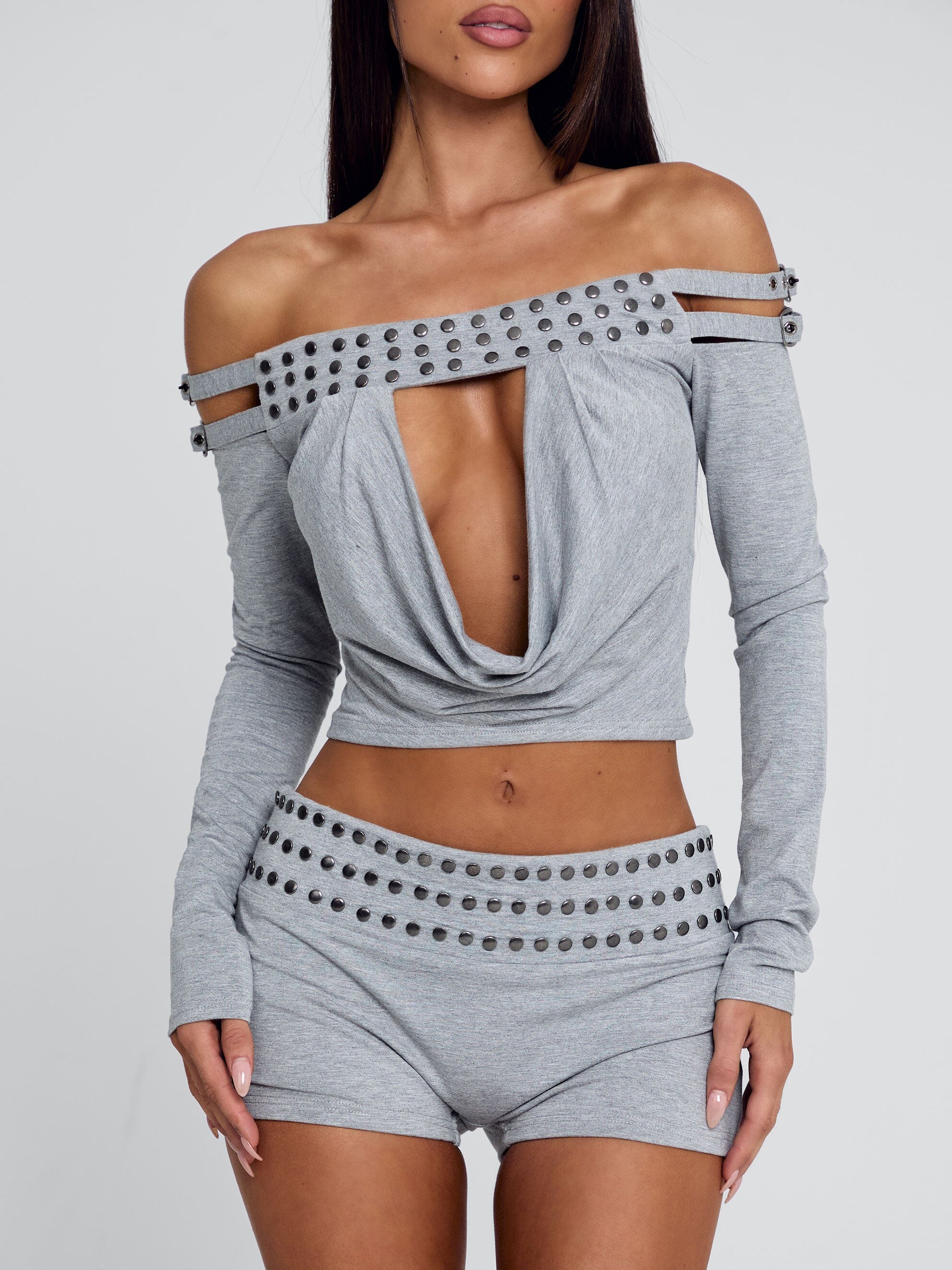 ZAYANA SHORTS GREY MARLE - Image 6
