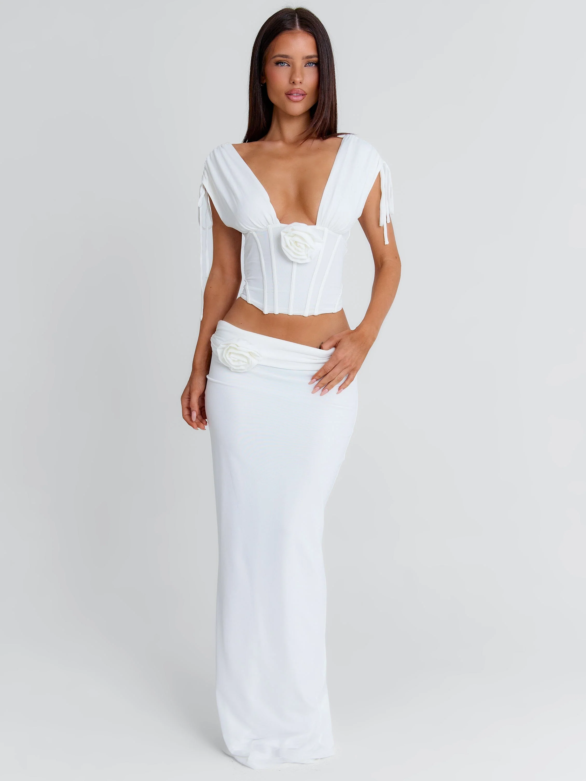 ZURAI MAXI SKIRT WHITE - Image 4